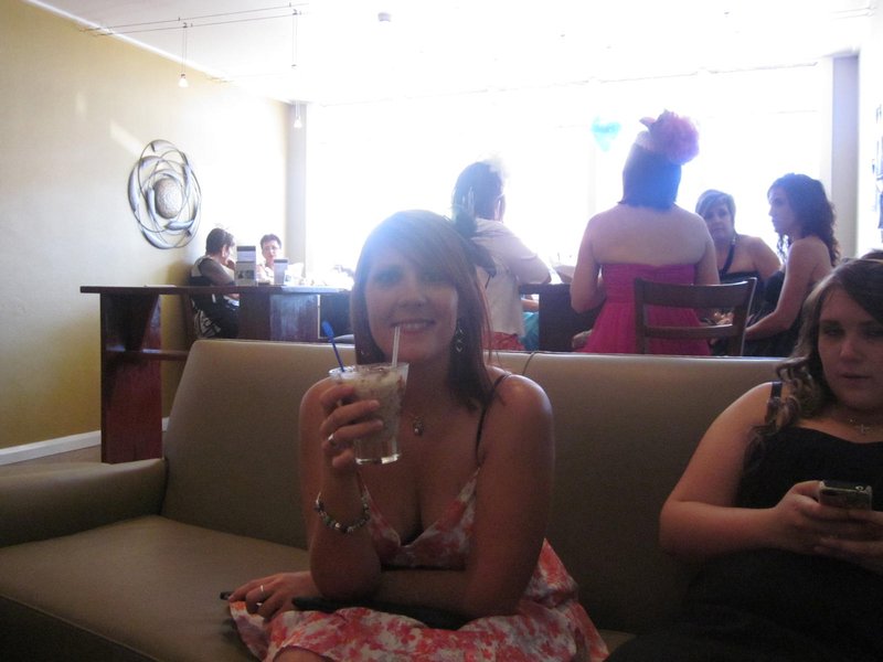 Emma and her drink at Melbourne Cup