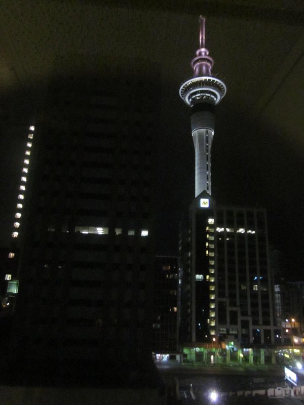 Auckland sky tower at night