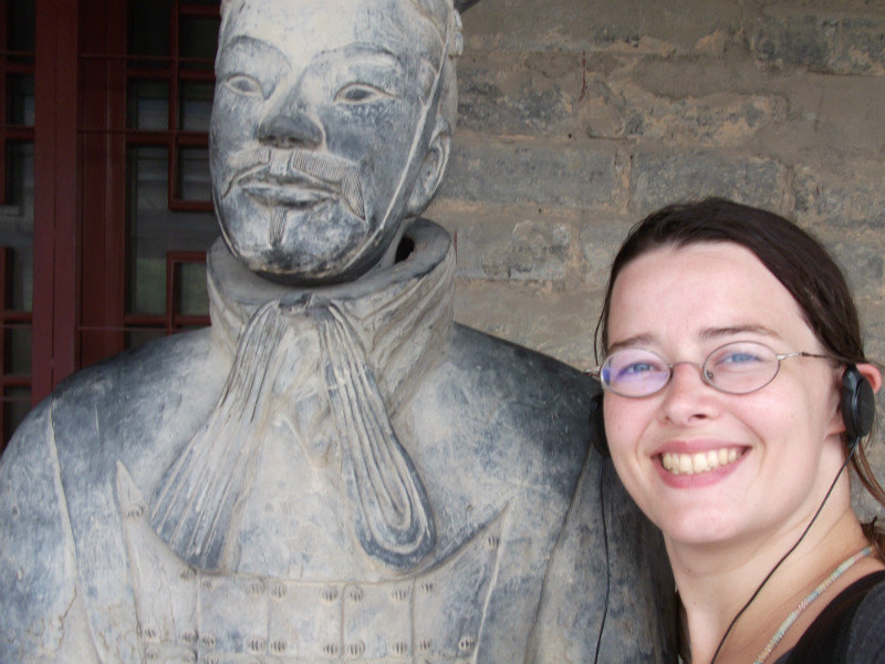 Me and a fake terracotta warrior