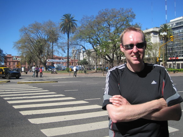 GG in main square in Buenos Aires