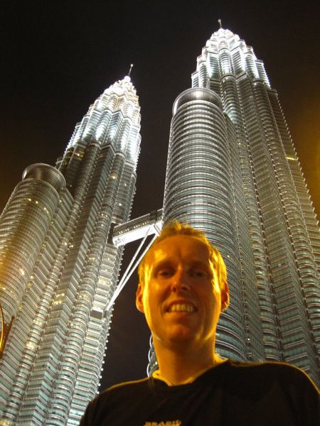 By the Petronas twin towers
