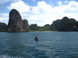 View of Phra Nang Bay on boat from Ao Nang to Ko Lanta