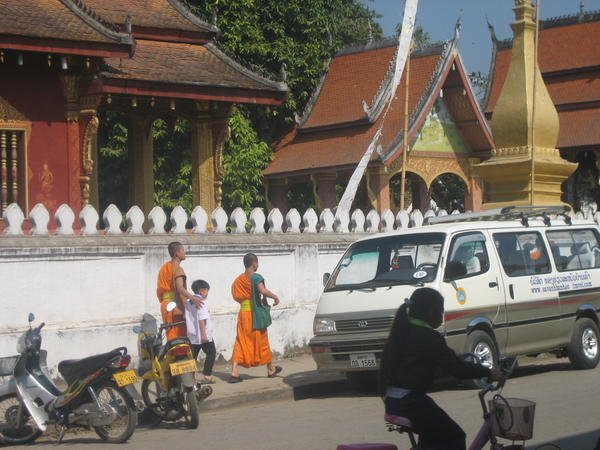 Monks strolling
