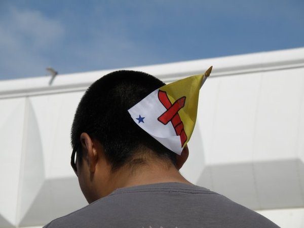 a fellow with his Nunavut flag!