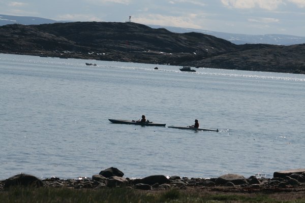 kayakers out in Frobisher Bay
