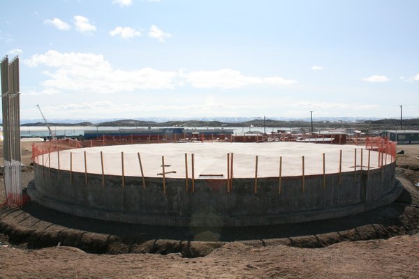 picture of circular foundation of what will be the Anglican Church