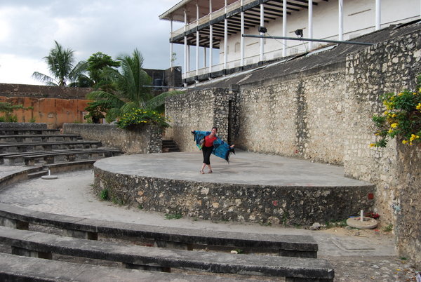 taking to the stage in the Stone Town Fort