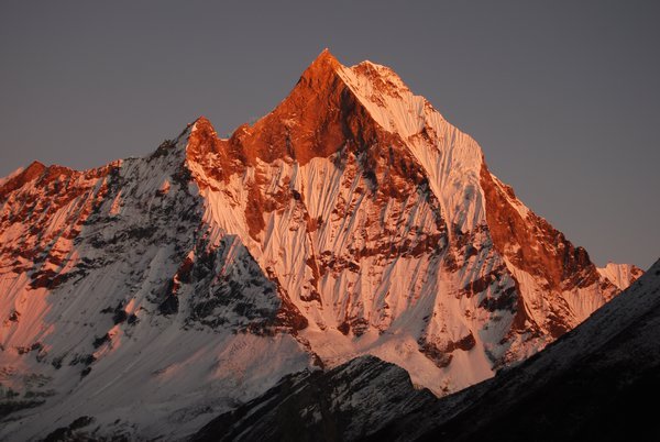 Sunset over Annapurna South (at ABC)