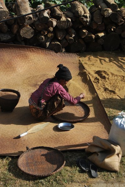 making the local wine - Raksi