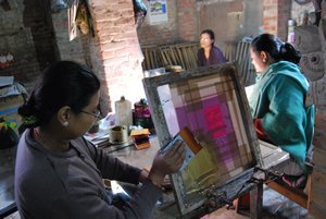 ladies at work in the paper workshop - Baktipur