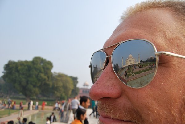 Greg with the Taj Mahal in his sights