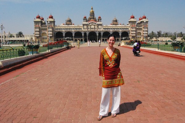 Michelle in front of the Palace