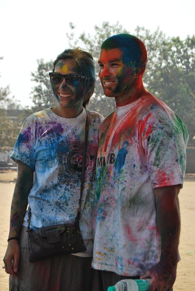 A couple of Game Aussies, Holi Day in Mumbai