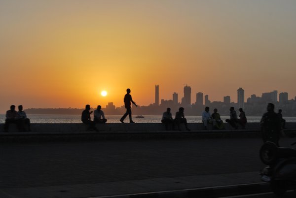 Evening Stroll by the water front in Mumbai