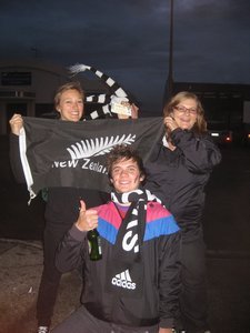 Cheering for the All Blacks