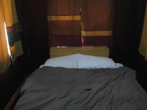Our cute bed in a train