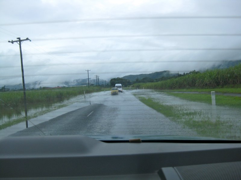 part of the road flooded
