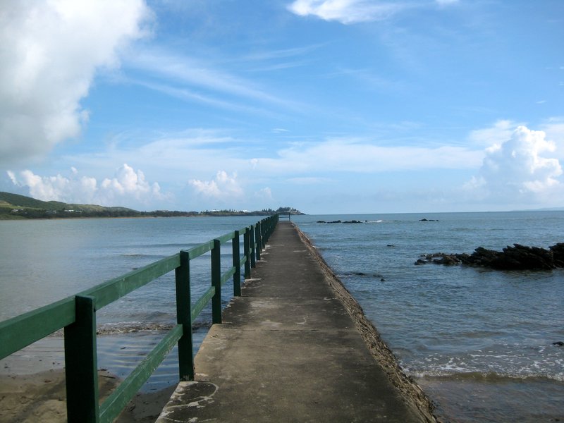 looking down the pier