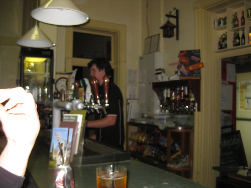 Richard behind the bar