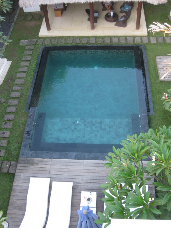 hotel pool from above