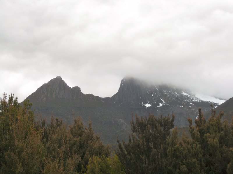cradle mountain covered by cloud