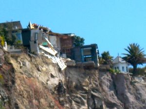 half a house sits overlooking the edge