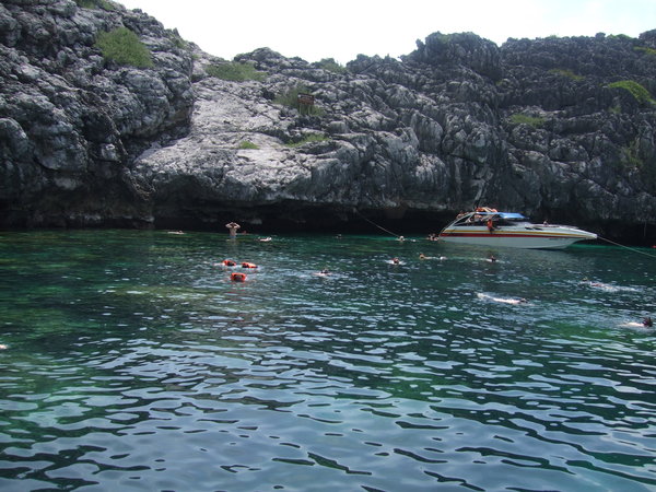 Snorkeling off of the boat