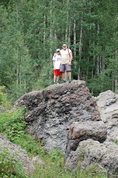 Drew & Dean on Rock During Jeep Ride