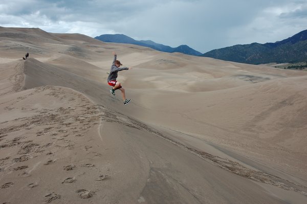 Drew Flies Down the Dune