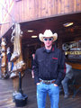 Our Cowboy in front of the Cowboy Bar