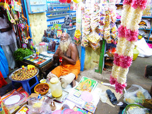 Holy man outside the temple