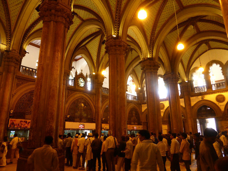 train ticket booking hall at the Victoria Terminus