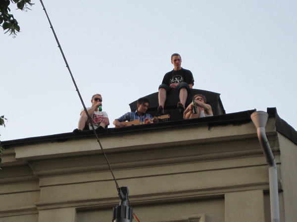 Lads on the roof