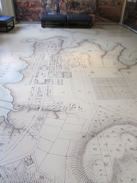 Floor display of old Sydney colony map