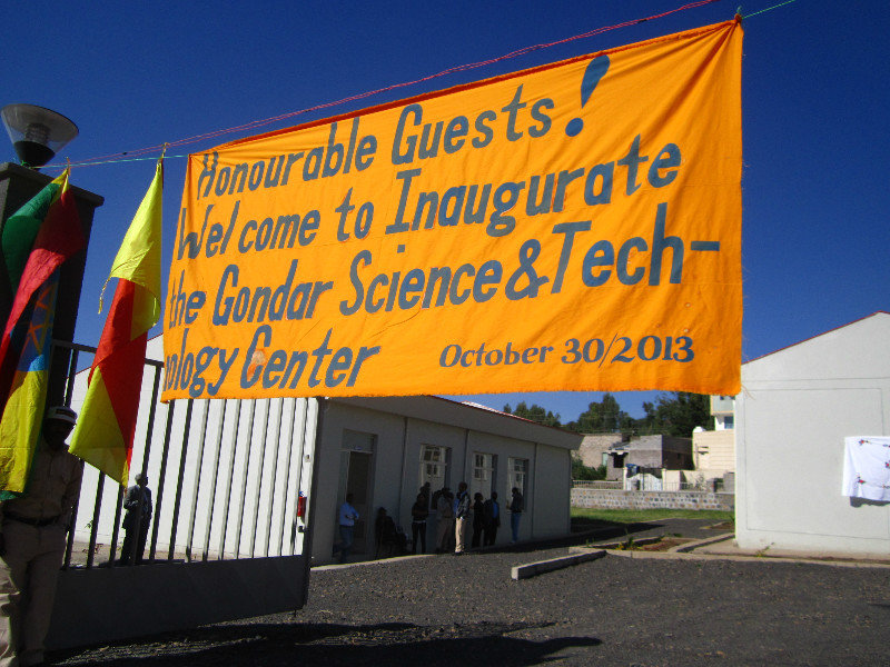 Welcome sign for Gondar Science Center