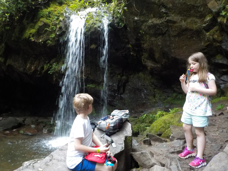 The Kids at Grotto Falls