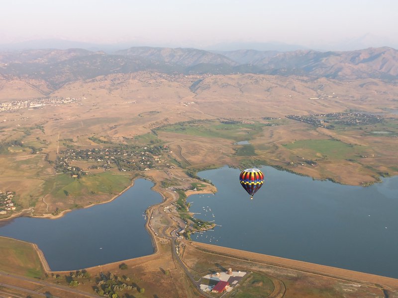 Boulder Reservoir from a Hot Air Balloon