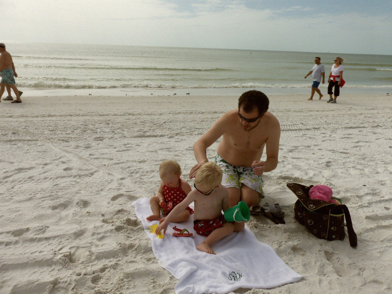 Andrew and the Kids at Siesta Key Public Beach