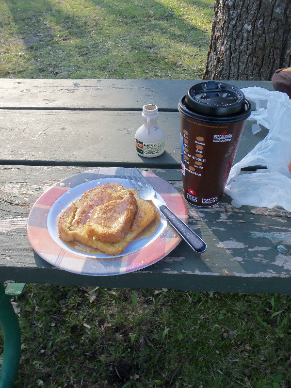 Campground French toast... plus McDonald's coffee