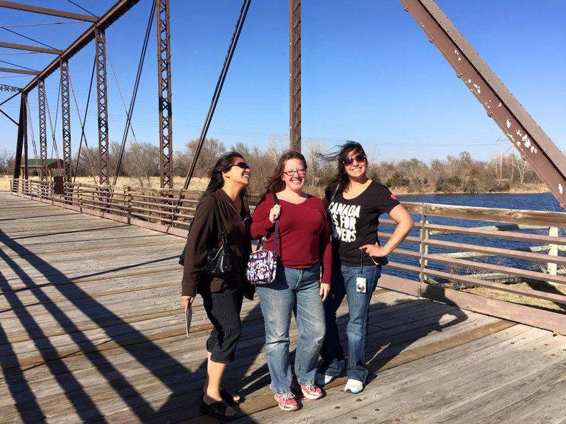 The bridge to the Cultural Learning Trail in Kearney, Nebraska