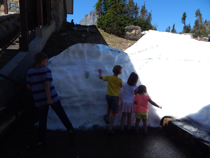 Mounds of Snow at Logan Pass Visitor's Center