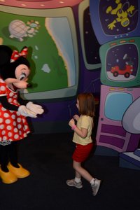 Meeting Minnie at the Character Spot