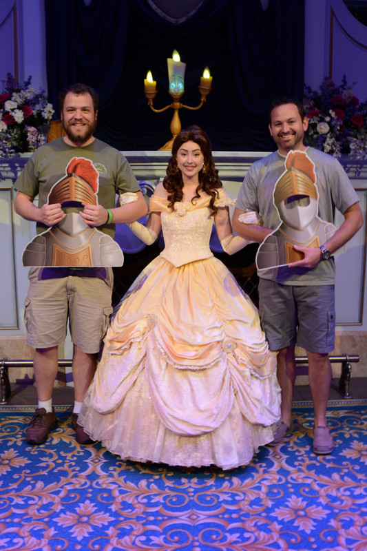 Belle with her knights.