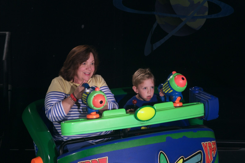 Oliver and Colleen on the Buzz Lightyear ride