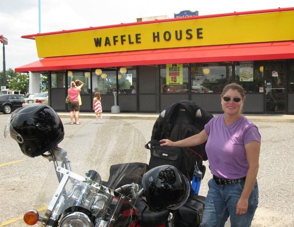 I brought my bitch to the Waffle House!  One of the 32 million Waffle Houses in the South.  This one is in Alabama