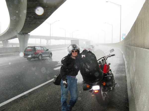 Caught in yet another Florida t-storm, we sat this one out under a I-95 freeway overpass