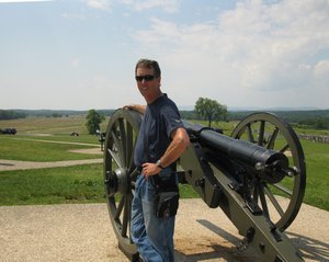 Dan surveys one of the Gettysburg battlefields where thousands died during the battles which lasted three days