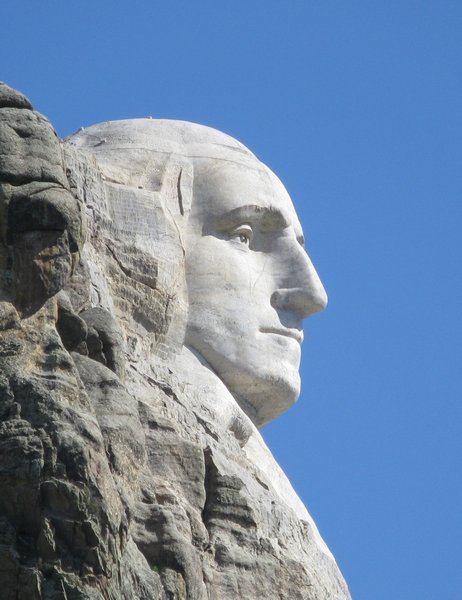 George's face in profile as seen from a Mt. Rushmore side road.