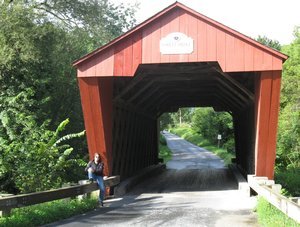 Vermont has some beautiful covered bridges.  We haven't  figured out why they are covered.  Maybe to keep the river dry?