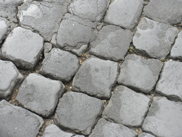 Rome streets made of lava rocks